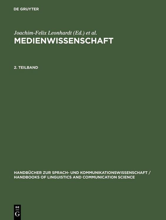 Produktbild: Medienwissenschaft. 2. Teilband