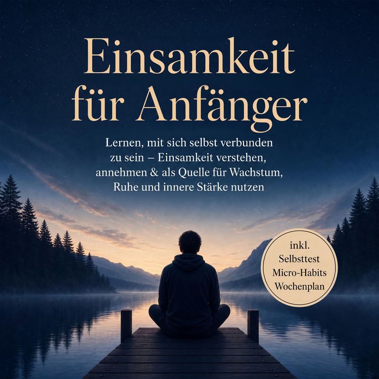 Produktbild: Einsamkeit f&uuml;r Anf&auml;nger: Lernen, mit sich selbst verbunden zu sein &ndash; Einsamkeit verstehen, annehmen & als Quelle f&uuml;r Wachstum, Ruhe und innere St&auml;rke nutzen &ndash; inkl. Selbsttest Micro-Habits, Wochenplan
