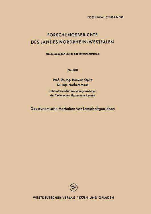 Produktbild: Das dynamische Verhalten von Lastschaltgetrieben