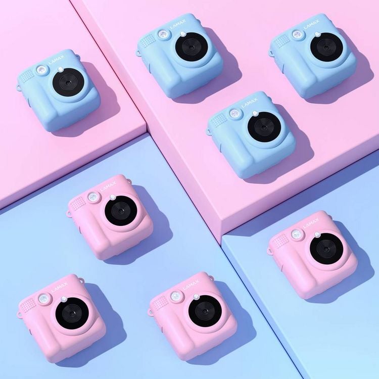 Produktbild: Lamax InstaKid1 Sofortbildkamera Pink Integrierter Akku, mit eingebautem Blitz, Full HD Video, Spritzwassergesch&uuml;tzt