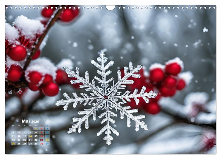 Produktbild: Schneekristalle und Eiszapfen Eisige Zeiten f&uuml;r alle Winterfans (Wandkalender 2026 DIN A3 quer), CALVENDO Monatskalender