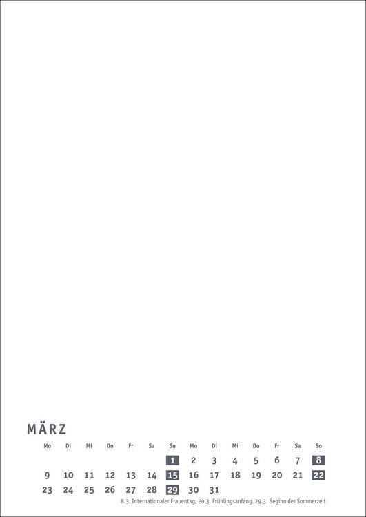 Produktbild: Premium-Bastelkalender weiß A4 2026