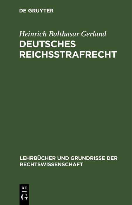 Produktbild: Deutsches Reichsstrafrecht