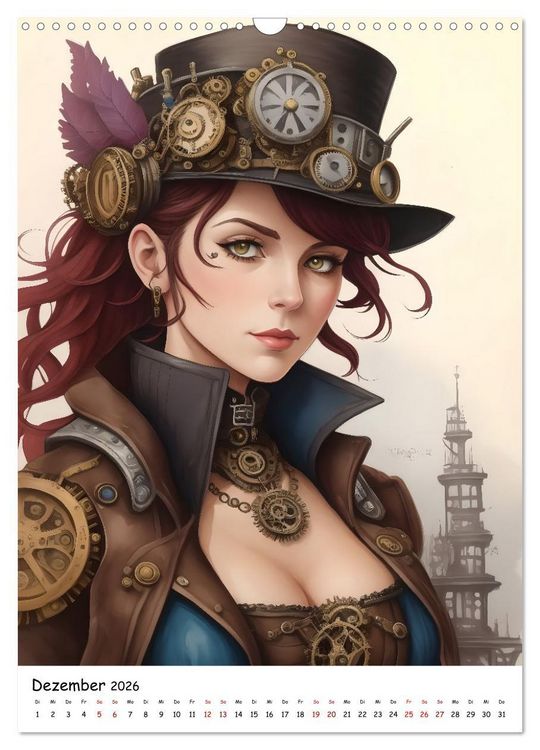 Produktbild: Steam-Punk-Girls - Eine charmante und sympathische Subkultur (Wandkalender 2026 DIN A3 hoch), CALVENDO Monatskalender