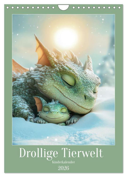 Produktbild: Drollige Tierwelt - Kinderkalender (Wandkalender 2026 DIN A4 hoch), CALVENDO Monatskalender