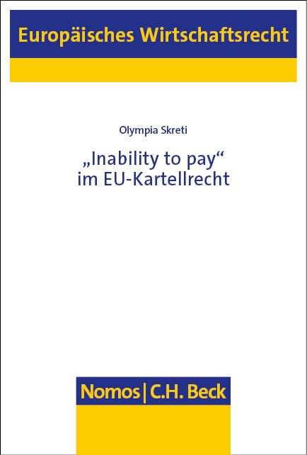 Produktbild: &bdquo;Inability to pay" im EU-Kartellrecht