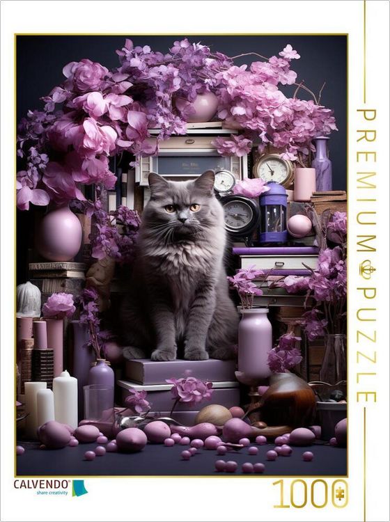 Produktbild: CALVENDO Puzzle Miau | 1000 Teile Lege-Gr&ouml;&szlig;e 64x48cm Foto-Puzzle f&uuml;r gl&uuml;ckliche Stunden