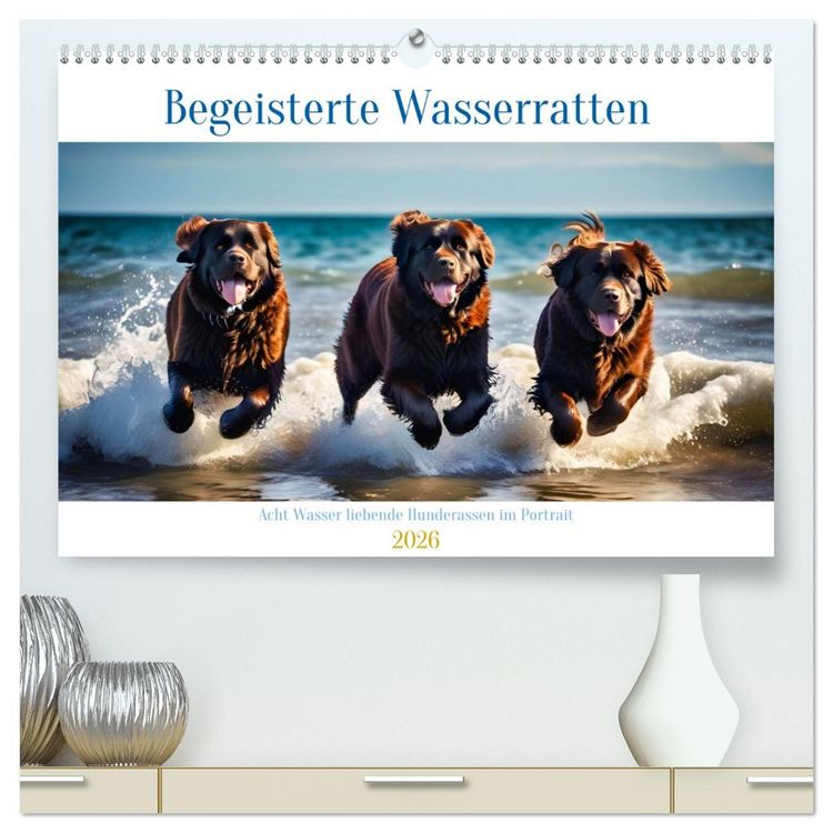 Produktbild: Begeisterte Wasserratten (hochwertiger Premium Wandkalender 2026 DIN A2 quer), Kunstdruck in Hochglanz