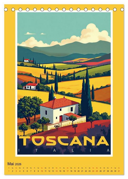 Produktbild: Art-D&eacute;co Vintage-Poster (Tischkalender 2026 DIN A5 hoch), CALVENDO Monatskalender