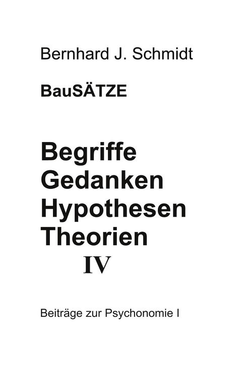 Produktbild: Begriffe - Gedanken - Hypothesen - Theorien IV