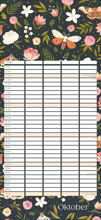 Produktbild: Floral total Familienplaner 2027