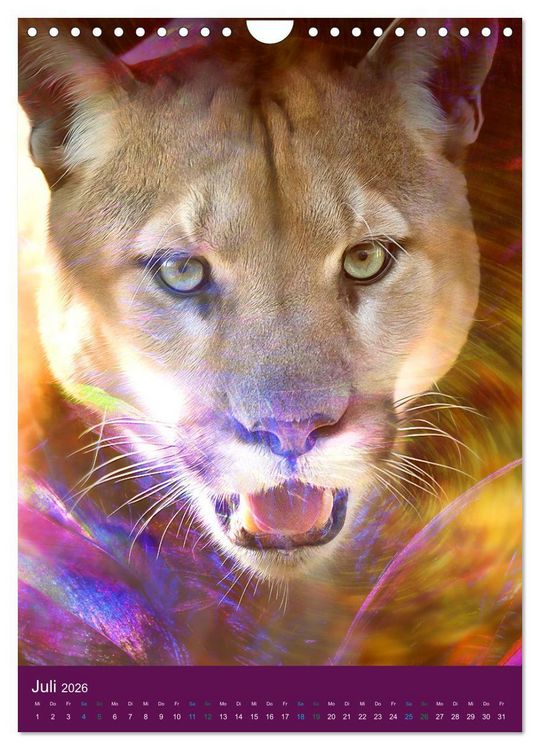 Produktbild: Raubkatzen - Artwork (Wandkalender 2026 DIN A4 hoch), CALVENDO Monatskalender