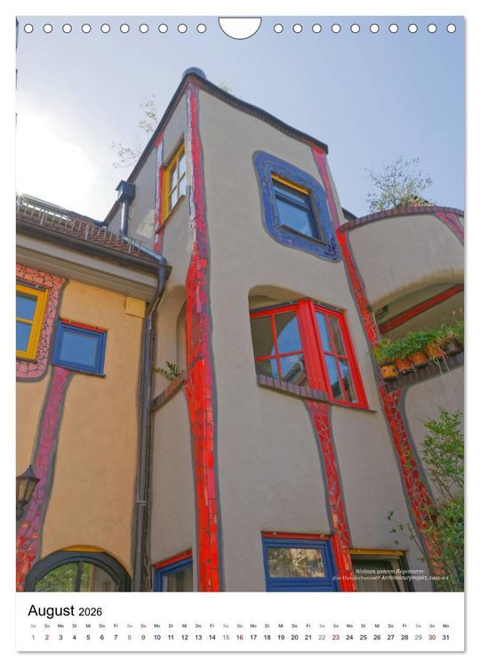 Produktbild: Wohnen unterm Regenturm - Ein Hundertwasser Architekturprojekt, 1991-94 (Wandkalender 2026 DIN A4 hoch), CALVENDO Monatskalender