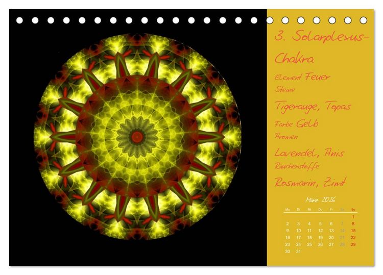 Produktbild: Kleine Chakrenlehre (Tischkalender 2026 DIN A5 quer), CALVENDO Monatskalender
