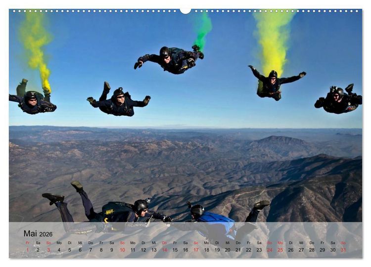 Produktbild: Fallschirmspringer. Absprung der U.S. Navy Seals (Wandkalender 2026 DIN A2 quer), CALVENDO Monatskalender