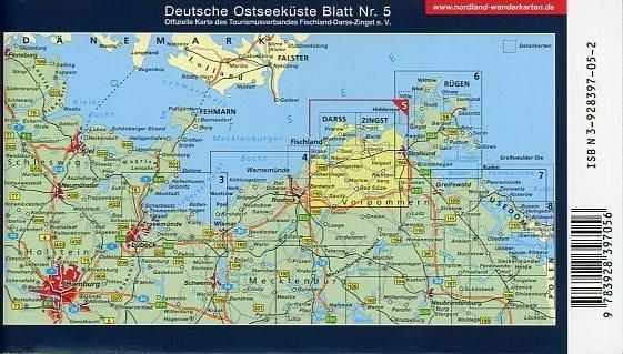 Produktbild: Deutsche Ostseek&uuml;ste 05. Fischland, Dar&szlig;, Zingst 1 : 75 000 und Recknitztal