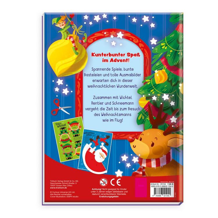 Produktbild: Tr&ouml;tsch Besch&auml;ftigungsbuch Malbuch mit Stickern Bastelbuch Weihnachtszauber