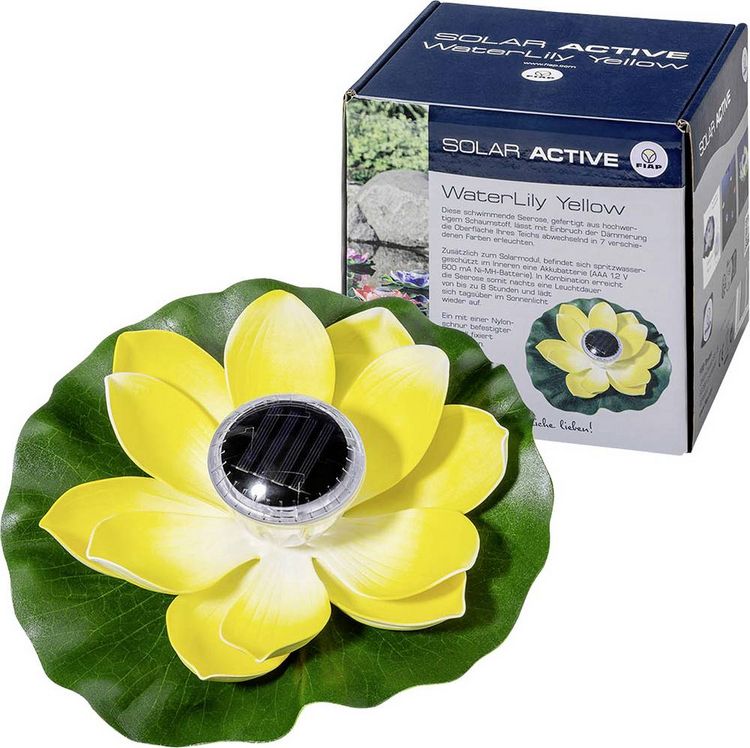 Produktbild: FIAP 3206-3 SOLAR ACTIVE WaterLily Yellow Solar-Dekoleuchte LED LED fest eingebaut Gelb
