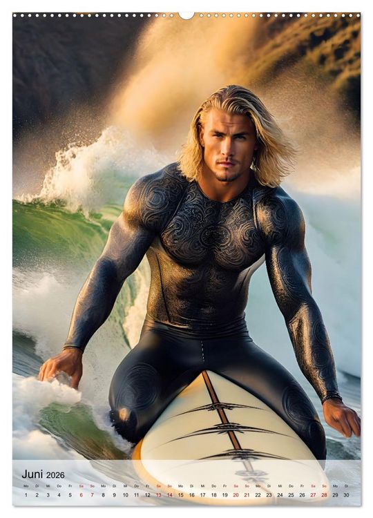 Produktbild: Surferboys - coole Jungs unter hei&szlig;er Sonne (hochwertiger Premium Wandkalender 2026 DIN A2 hoch), Kunstdruck in Hochglanz