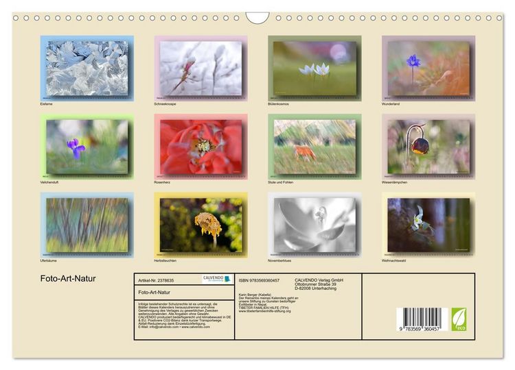 Produktbild: Foto-Art-Natur (Wandkalender 2027 DIN A3 quer), CALVENDO Monatskalender