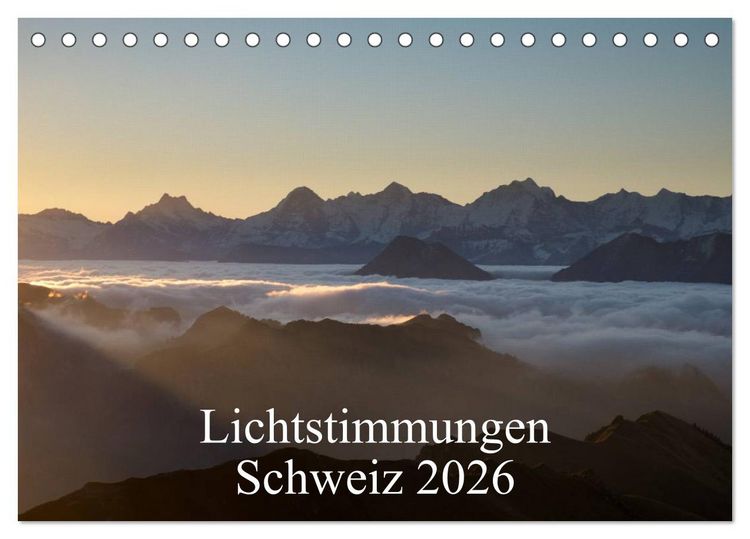 Produktbild: Lichtstimmungen Schweiz 2026 (Tischkalender 2026 DIN A5 quer), CALVENDO Monatskalender