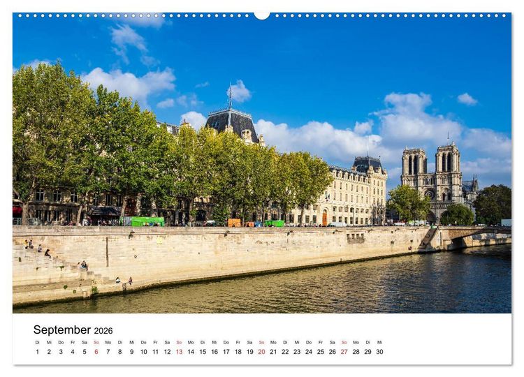 Produktbild: Unterwegs in der franz&ouml;sischen Hauptstadt Paris (hochwertiger Premium Wandkalender 2026 DIN A2 quer), Kunstdruck in Hochglanz