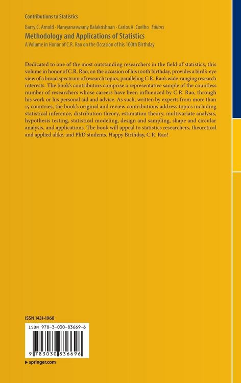 Produktbild: Methodology and Applications of Statistics
