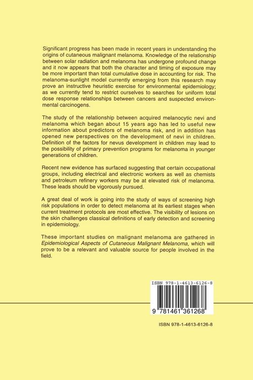Produktbild: Epidemiological Aspects of Cutaneous Malignant Melanoma