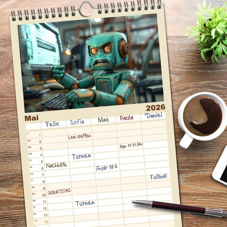 Produktbild: Familienplaner 2026 - In Zukunft &auml;ndert sich nicht viel mit 5 Spalten (Wandkalender, 21 x 45 cm) CALVENDO