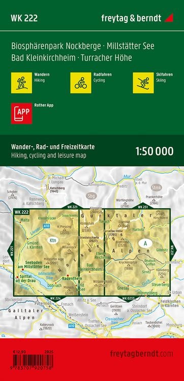 Produktbild: freytag & berndt Wanderkarte WK 222 Biosph&auml;renpark Nockberge, Millst&auml;tter See - Bad Kleinkirchheim - Turracher H&ouml;he 1:50.000