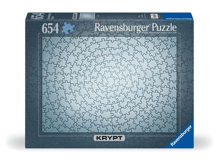 Produktbild: Ravensburger Puzzle 12000071 - Krypt Puzzle Silber - Puzzle mit 654 silbernen Teilen, tolle Herausforderung f&uuml;r Puzzle-Profis ab 14 Jahren
