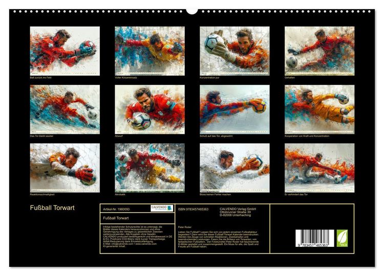 Produktbild: Fu&szlig;ball Torwart (hochwertiger Premium Wandkalender 2026 DIN A2 quer), Kunstdruck in Hochglanz