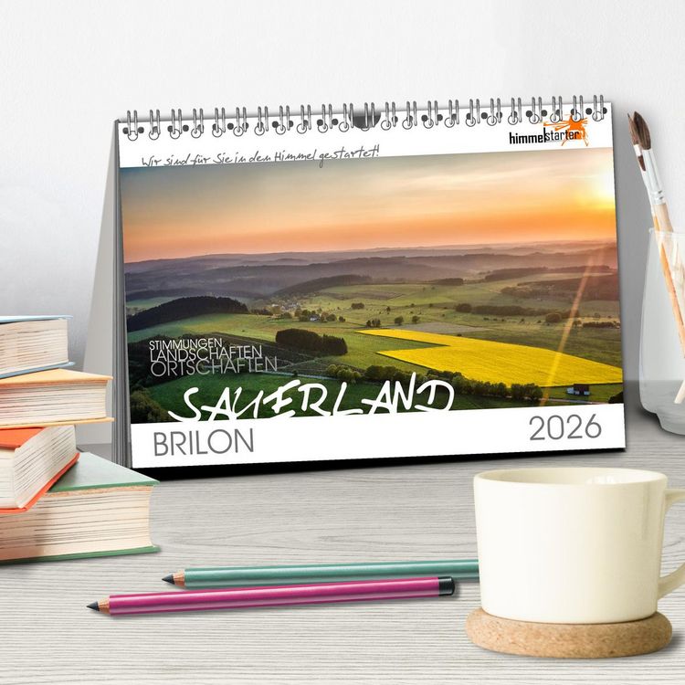 Produktbild: Das Sauerland bei Brilon aus der Vogelperspektive (Tischkalender 2026 DIN A5 quer), CALVENDO Monatskalender