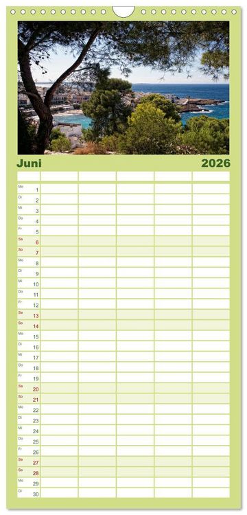 Produktbild: Familienplaner 2026 - Der K&uuml;ste entlang im Salento mit 5 Spalten (Wandkalender, 21 x 45 cm) CALVENDO