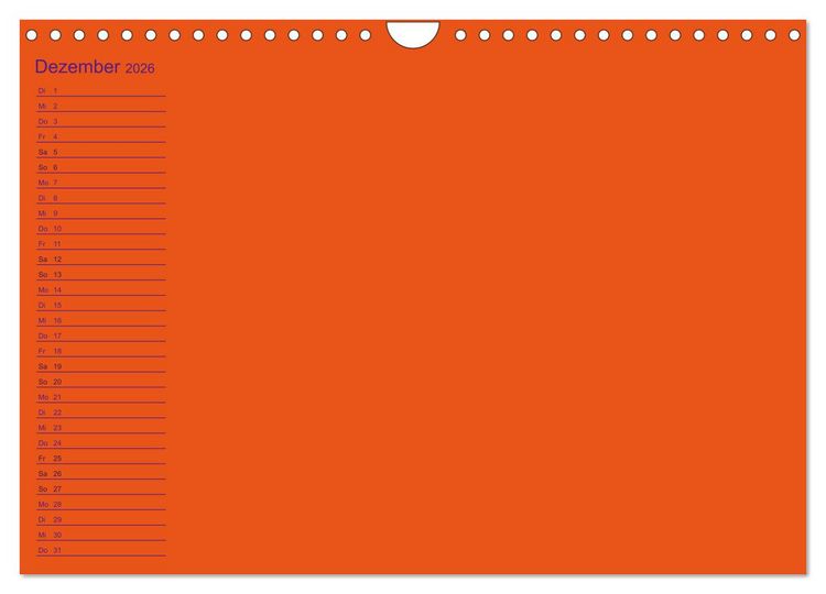 Produktbild: Bastel-Geburtstagskalender orange / Geburtstagskalender (Wandkalender 2026 DIN A4 quer), CALVENDO Monatskalender