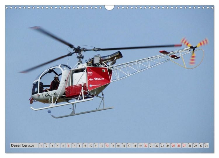 Produktbild: Semiscale-Modellhubschrauber (Wandkalender 2026 DIN A3 quer), CALVENDO Monatskalender