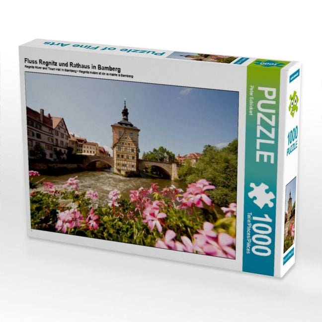 Produktbild: CALVENDO Puzzle Fluss Regnitz und Rathaus in Bamberg | 1000 Teile Lege-Gr&ouml;&szlig;e 64x48cm Foto-Puzzle f&uuml;r gl&uuml;ckliche Stunden