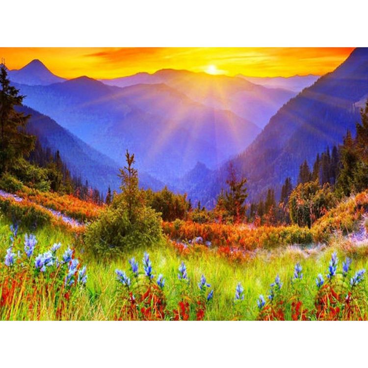 Produktbild: PRACHT Diamond Painting Sonnenaufgang 40x30cm