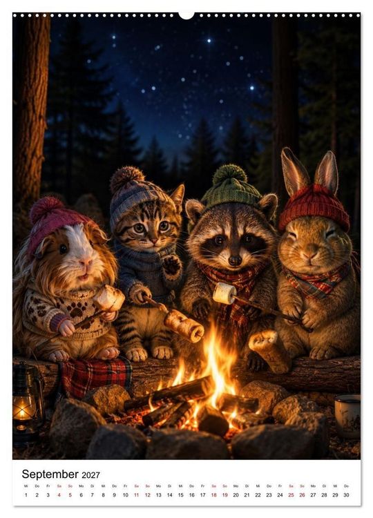 Produktbild: Cozy Friends - Kleine Kuschelhelden (hochwertiger Premium Wandkalender 2027 DIN A2 hoch), Kunstdruck in Hochglanz