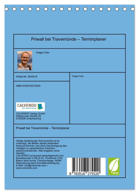 Produktbild: Priwall bei Travem&uuml;nde &ndash; Terminplaner (Tischkalender 2026 DIN A5 hoch), CALVENDO Monatskalender