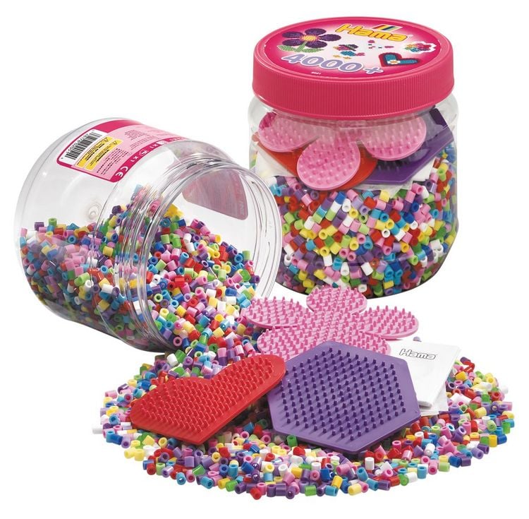 Produktbild: Hama 2051 - Dose, 3 Stiftplatten 223+236+299 mit ca. 4000 B&uuml;gelperlen im Farbmix