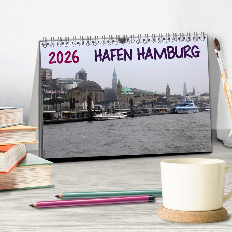 Produktbild: Hafen Hamburg 2026 (Tischkalender 2026 DIN A5 quer), CALVENDO Monatskalender