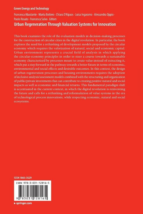 Produktbild: Urban Regeneration Through Valuation Systems for Innovation