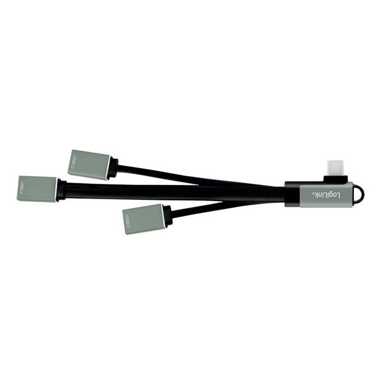 Produktbild: LogiLink UA0361 USB-Hub 3 Port USB-A USB 3.1 Gen1 5 GBit/s mit USB-C&reg; Stecker Silber UA0361