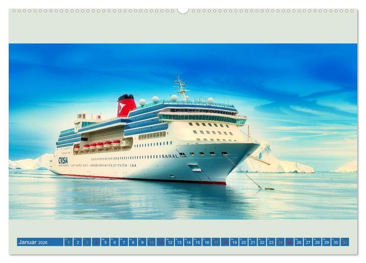 Produktbild: Kreuzfahrtschiffe vor Gr&ouml;nland (Wandkalender 2026 DIN A2 quer), CALVENDO Monatskalender