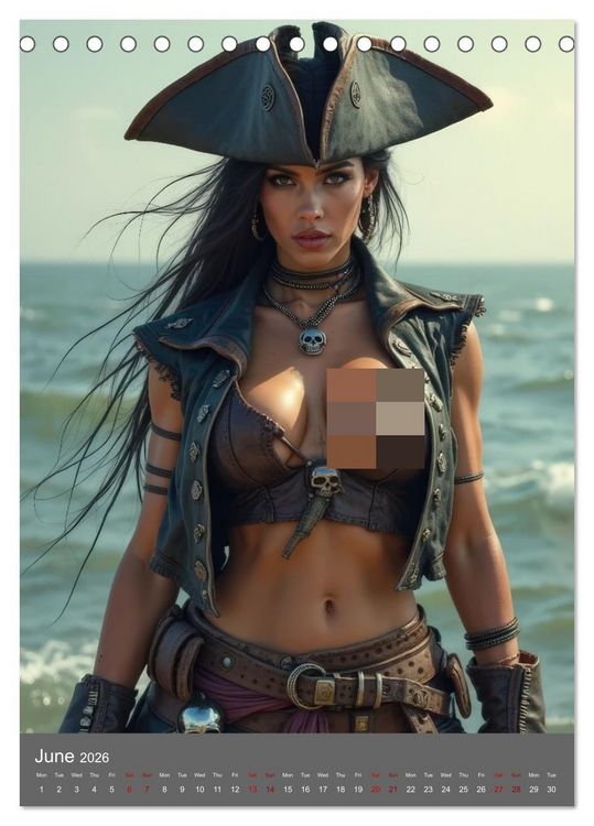 Produktbild: Pirate princesses (Desk Calendar 2026 DIN A5 portrait), CALVENDO 12 Month DeskCalendar