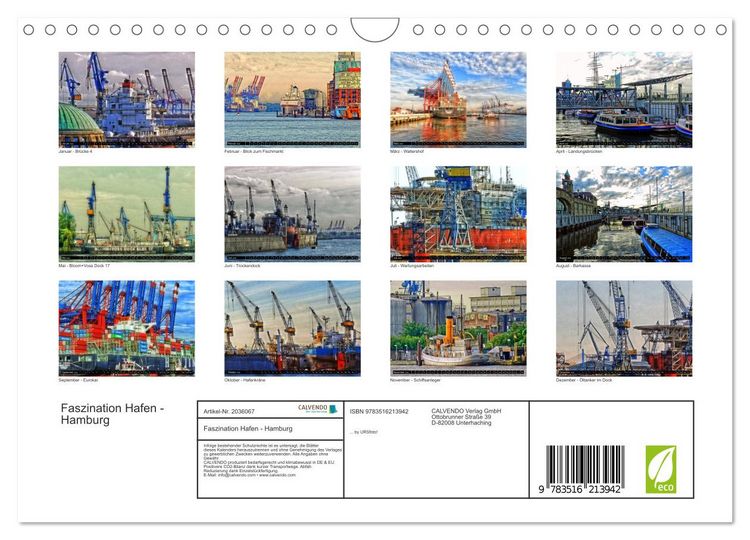 Produktbild: Faszination Hafen - Hamburg (Wandkalender 2026 DIN A4 quer), CALVENDO Monatskalender