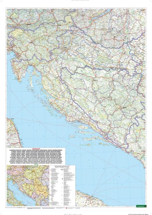 Produktbild: Freytag & berndt Stra&szlig;enkarte Slowenien - Kroatien - Serbien - Bosnien-Herzegowina - Montenegro - Kosovo - Nordmazedonien 1:600.000