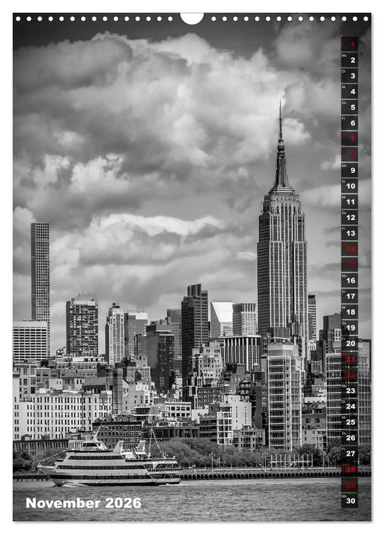 Produktbild: NEW YORK CITY Monochrome Stadtansichten (Wandkalender 2026 DIN A3 hoch), CALVENDO Monatskalender