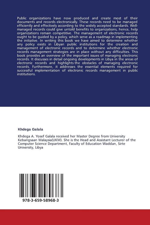 Produktbild: Electronic Records Management in the Libyan Public Sector